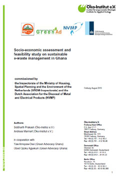 Socio-economic assessment and feasibility study on sustainable e-waste management in Ghana